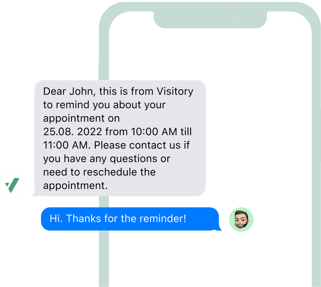 SMS reminder about upcoming appointment