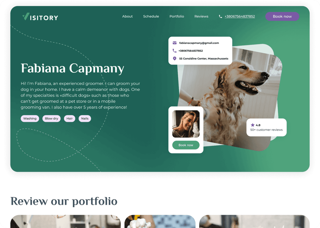 Personal online landing page